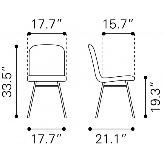 Var Dining Chair (Set of 2) Green