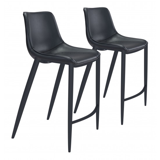 Magnus Bar Chair (Set of 2) Black