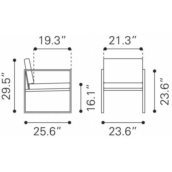 Claremont Arm Chair Gray