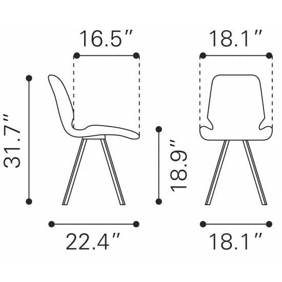 Logan Dining Chair (Set of 2) Gray