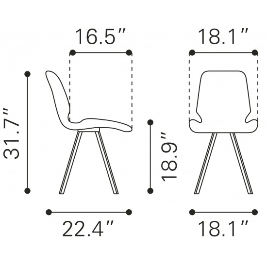 Logan Dining Chair (Set of 2) Brown