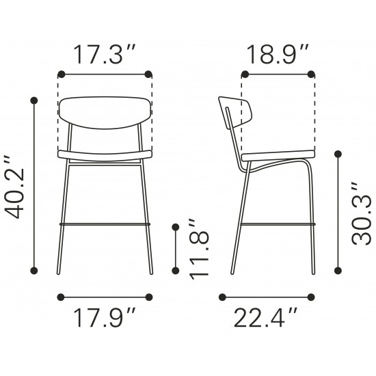 Sharon Bar Chair Vintage Brown