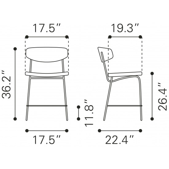 Sharon Counter Chair Vintage Brown