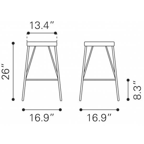 Samuel Counter Stool Vintage Black