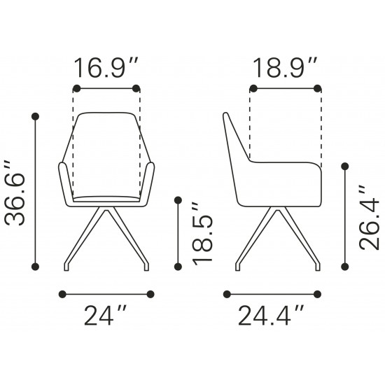 Watkins Dining Chair (Set of 2) Gray