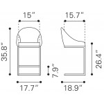 Scott Counter Chair Gray