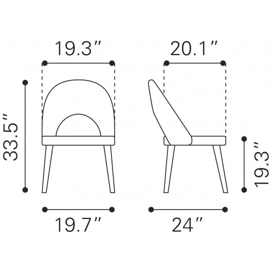 Miami Dining Chair (Set of 2) Green