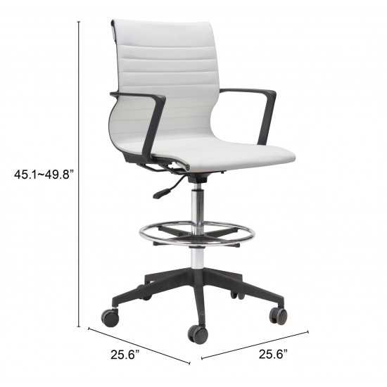 Stacy Drafter Office Chair White