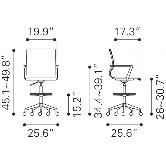 Stacy Drafter Office Chair White