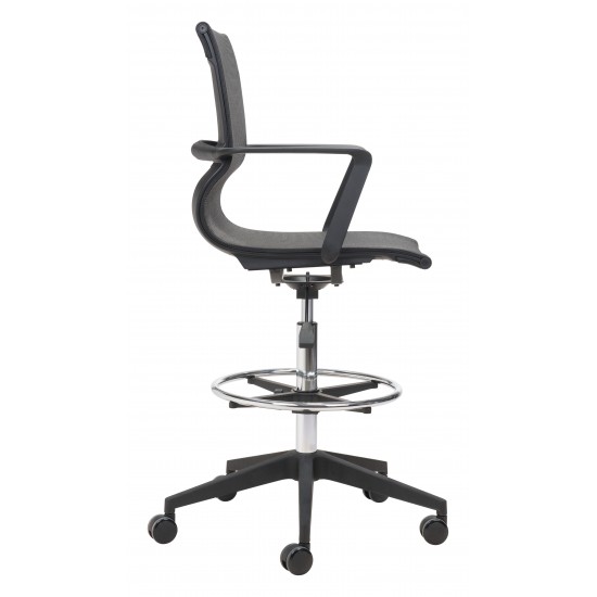 Stacy Drafter Office Chair Black Mesh