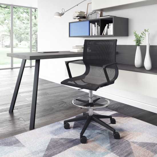 Stacy Drafter Office Chair Black Mesh