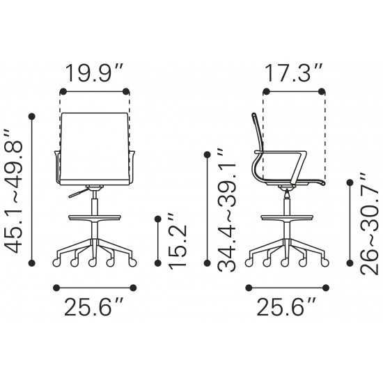 Stacy Drafter Office Chair Black Mesh