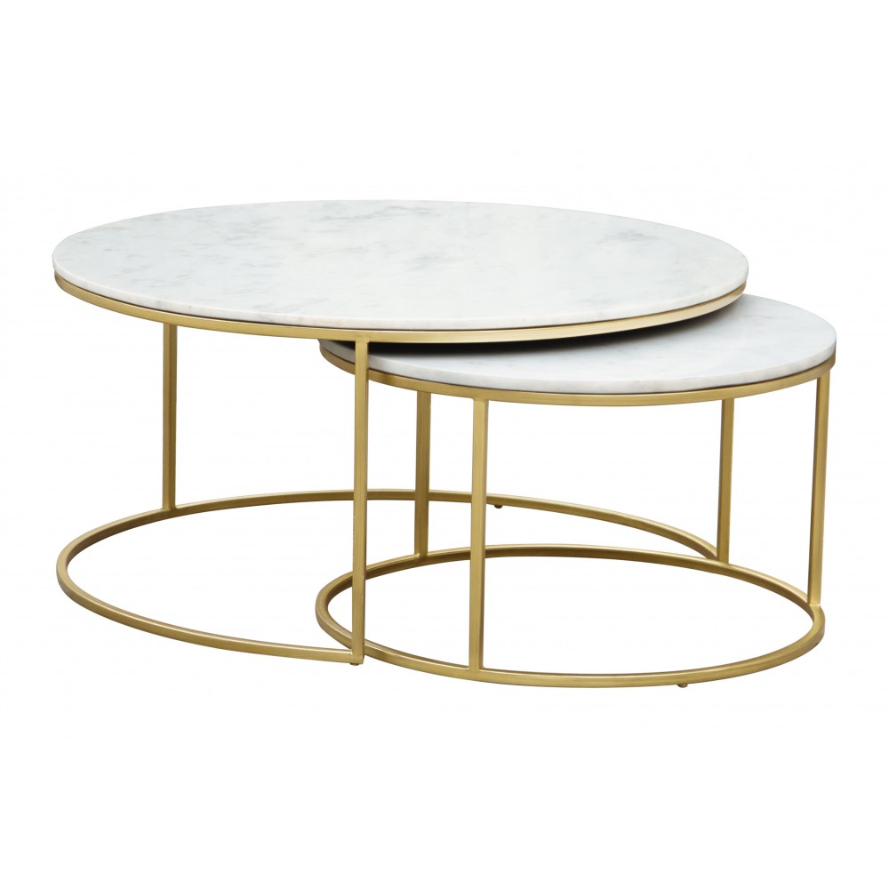 Daniel Nesting Coffee Tables Brass