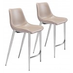 Magnus Counter Chair (Set of 2) Gray & Silver