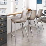 Magnus Counter Chair (Set of 2) Gray & Silver