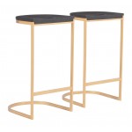 Louis Barstool (Set of 2) Black & Gold