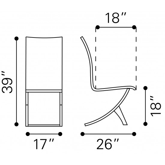 Delfin Dining Chair (Set of 2) White