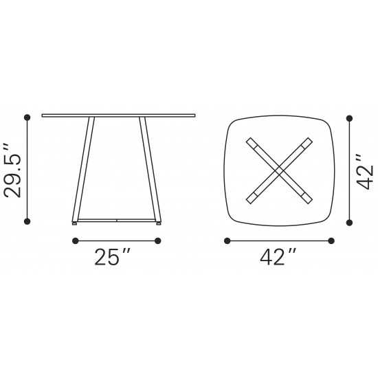 Lemon Drop Dining Table Chrome