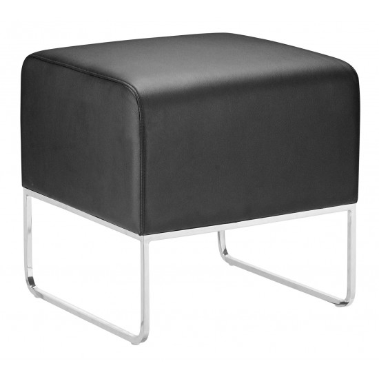 Plush Ottoman Black