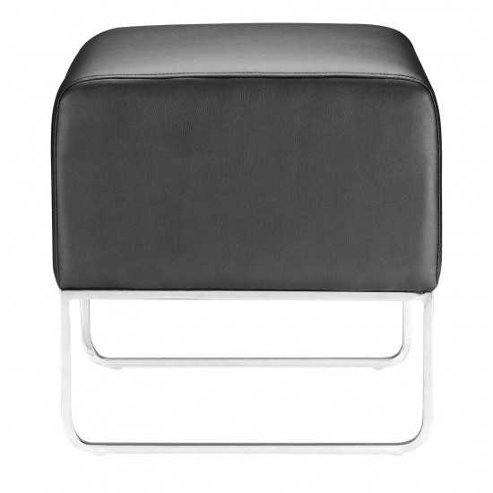 Plush Ottoman Black