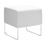 Plush Ottoman White