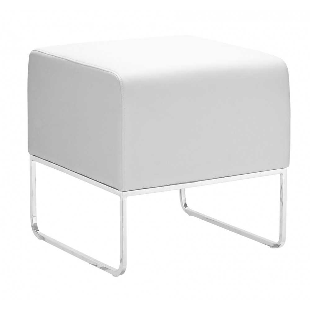 Plush Ottoman White