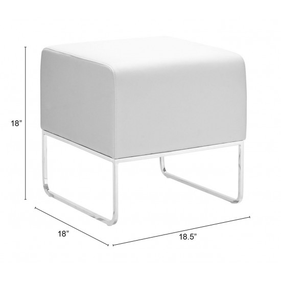 Plush Ottoman White