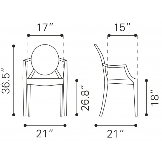 Anime Dining Chair (Set of 4) Transparent