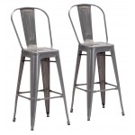 Elio Bar Chair (Set of 2) Gunmetal