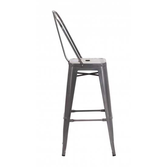 Elio Bar Chair (Set of 2) Gunmetal