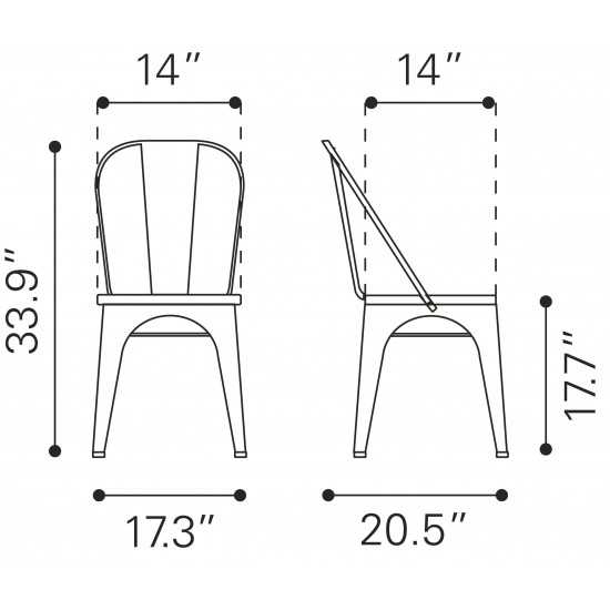 Elio Dining Chair (Set of 2) Gunmetal