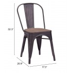 Elio Dining Chair (Set of 2) Rustic Black & Brown