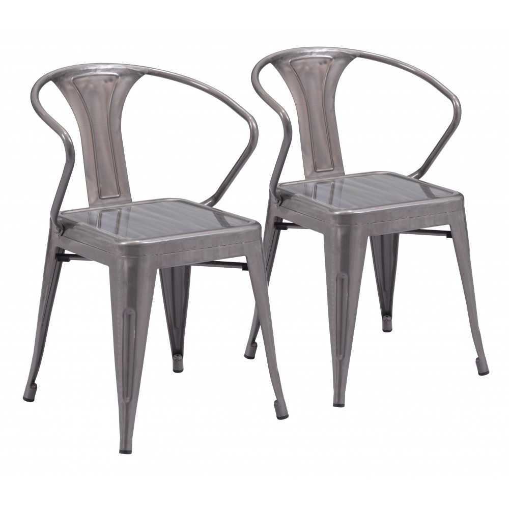 Helix Dining Chair (Set of 2) Gunmetal