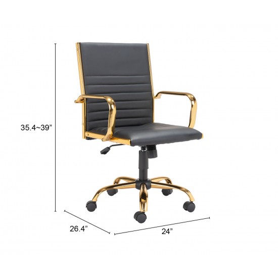 Profile Office Chair Black & Gold