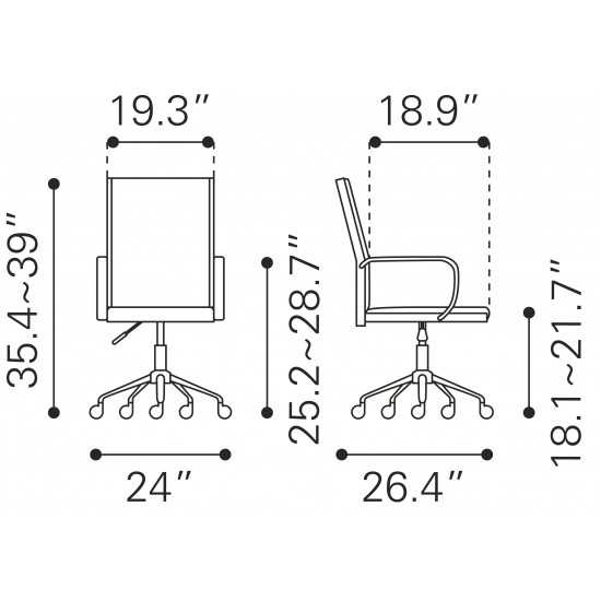 Profile Office Chair Black & Gold