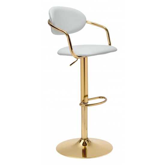 Gusto Bar Chair White & Gold