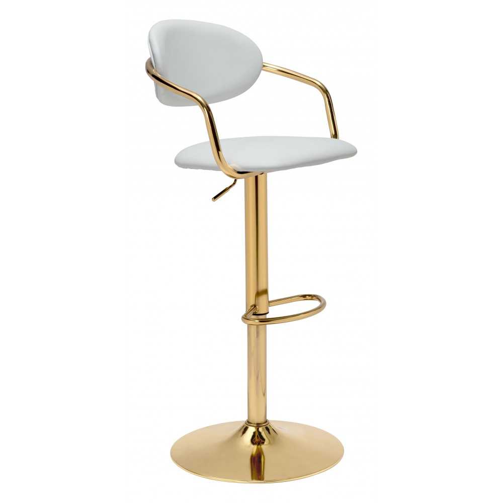 Gusto Bar Chair White & Gold