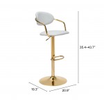 Gusto Bar Chair White & Gold