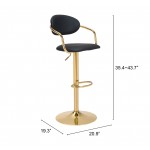 Gusto Bar Chair Black & Gold