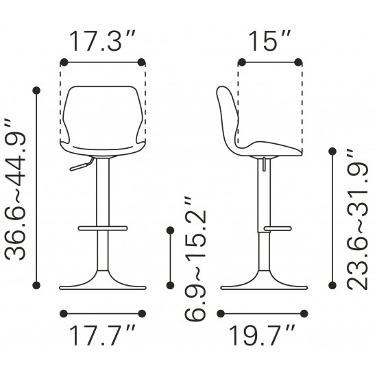 Seth Bar Chair Vintage Black