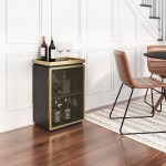 Nazzier Bar Cabinet Gold & Black