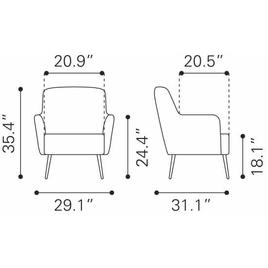 Tasmania Accent Chair Gray