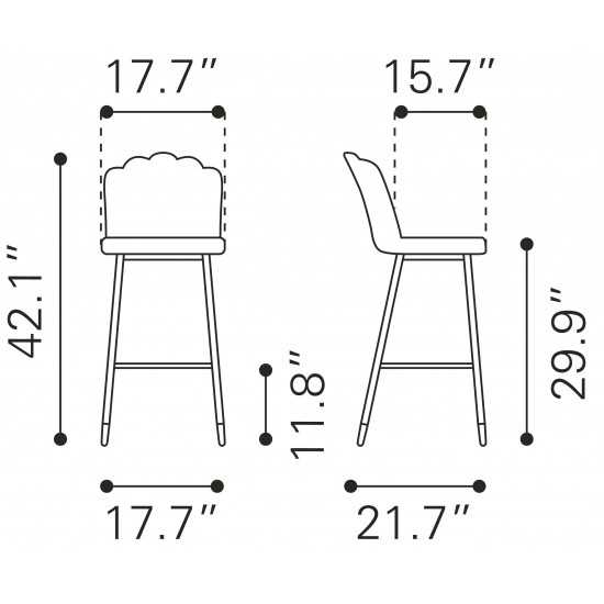 Zinclair Bar Chair Black