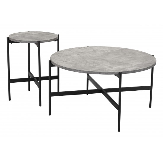 Malo Coffee Table Set Gray & Black