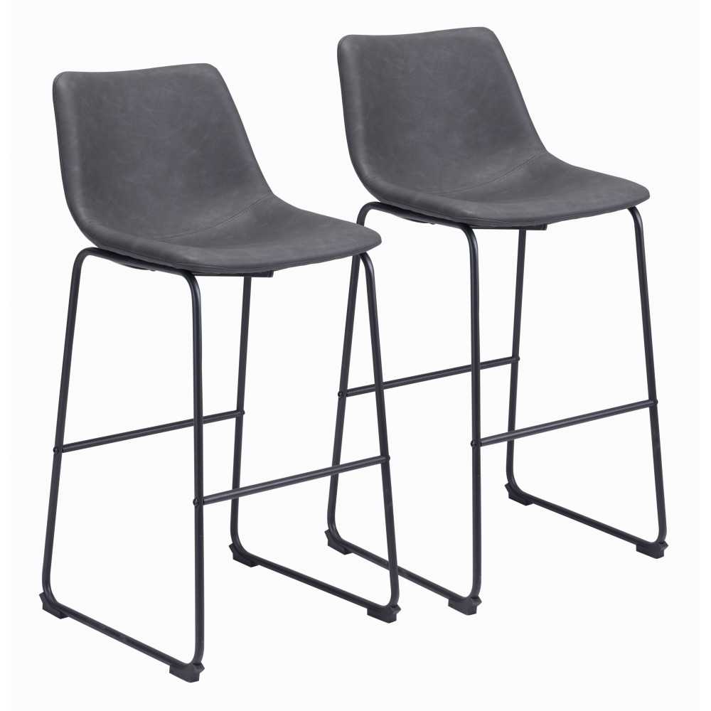 Smart Bar Chair (Set of 2) Charcoal