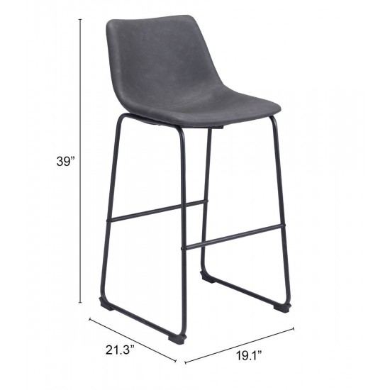 Smart Bar Chair (Set of 2) Charcoal