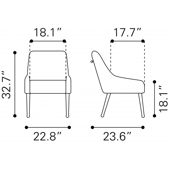 Madelaine Dining Chair Gray