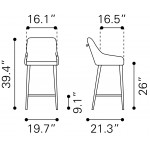 Madelaine Counter Chair White