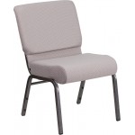 21''W Church Chair in Gray Dot Fabric - Silver Vein Frame