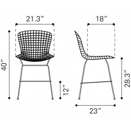 Wire Bar Chair (Set of 2) Chrome